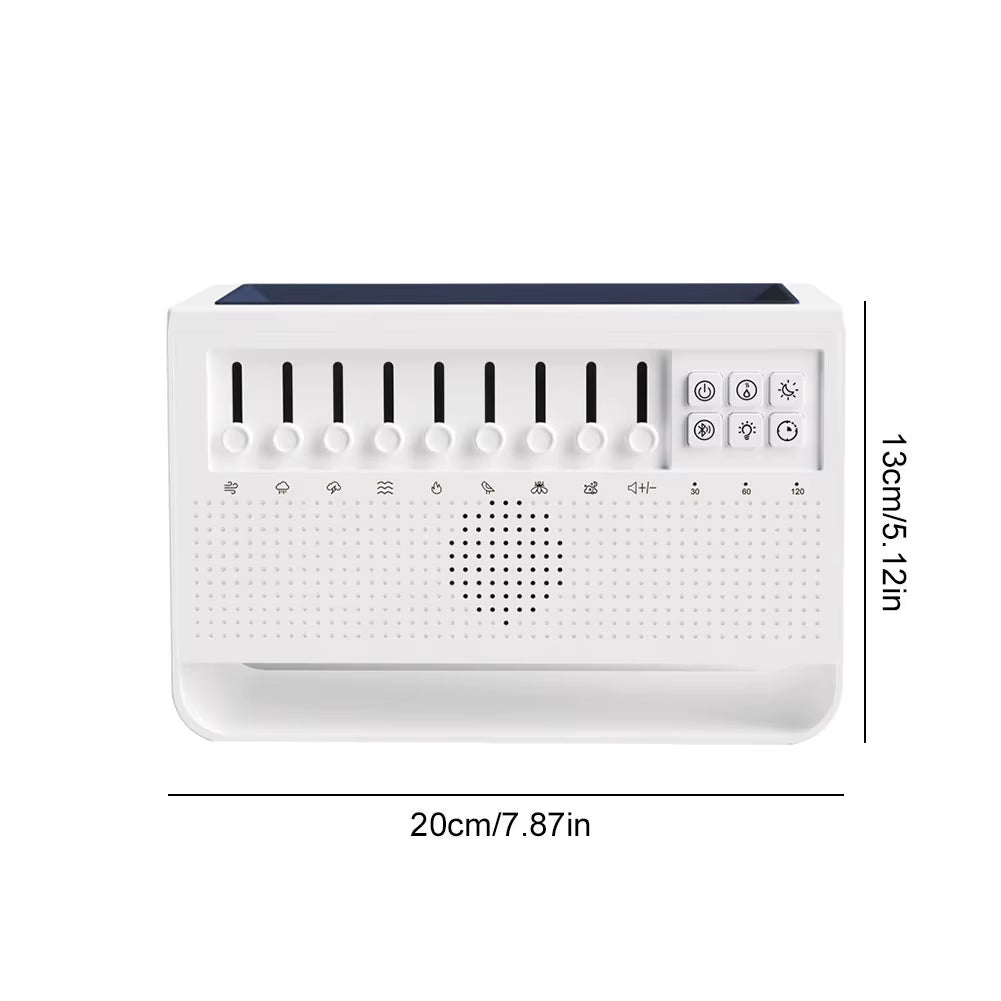 White Noise Sound Machine Flame Air Diffuser Humidifier with BT Speaker & Night Light Aroma Diffuser for Babies Kids and Adults